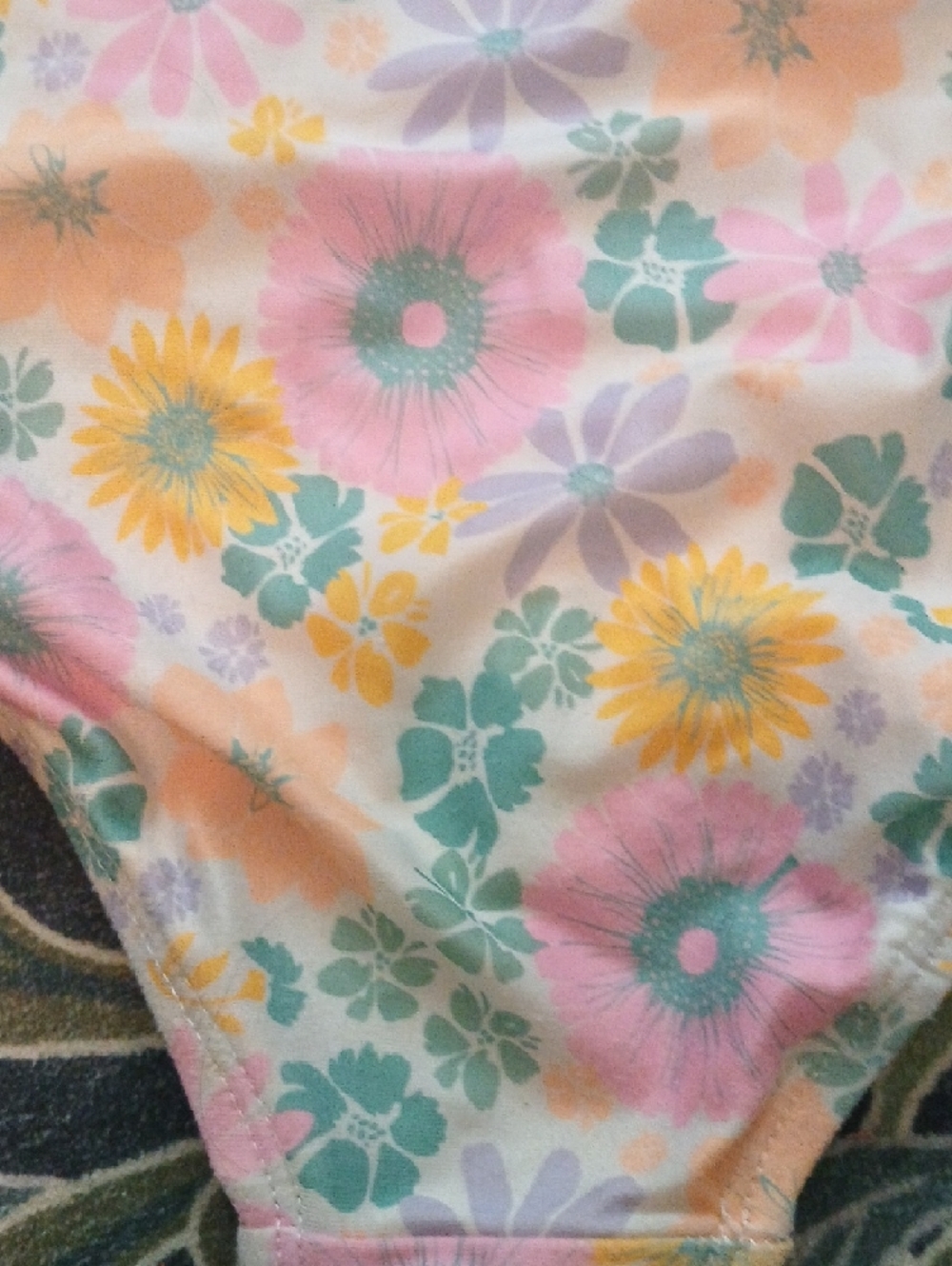 wonder nation Floral Long-Sleeve One-Piece Swimsuit in Pink Yellow - Picture 4 of 4